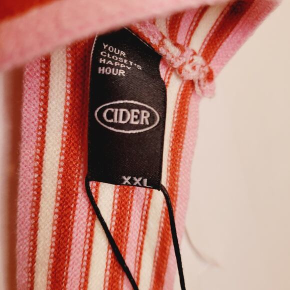 New Cider womens pink and red striped tie back halter top size XXL - Picture 3 of 9